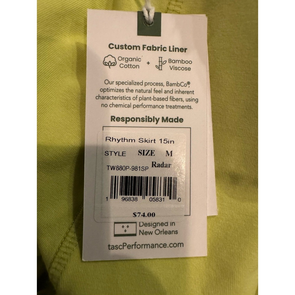Tasc Skort Skirt Sz. M Green Rhythm Tennis Golf Pickleball Athletic NWT (Q1) - Picture 3 of 6